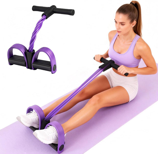 Yoga Pedal Puller Tension Rope: 6-Tube Resistance Band for Abdomen, Waist & Leg Training