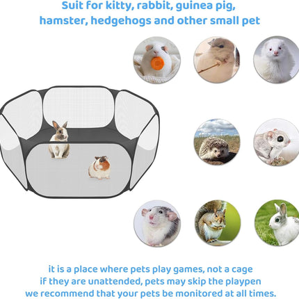 Small Animal Playpen – Pop-Up Portable Play Yard with Mesh, Indoor/Outdoor