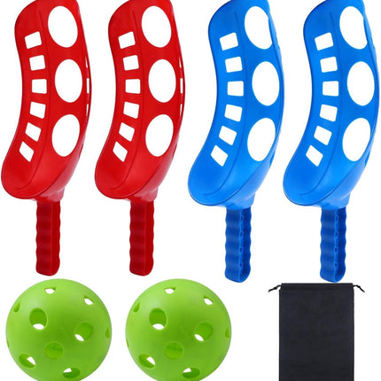Scoop Ball Toss and Catch Game Set with 4 Scoops, 2 Balls and Storage Bag for Families