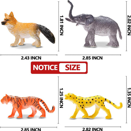 54-Piece Mini Jungle Animal Figure Set – Realistic Vinyl Toys for Kids