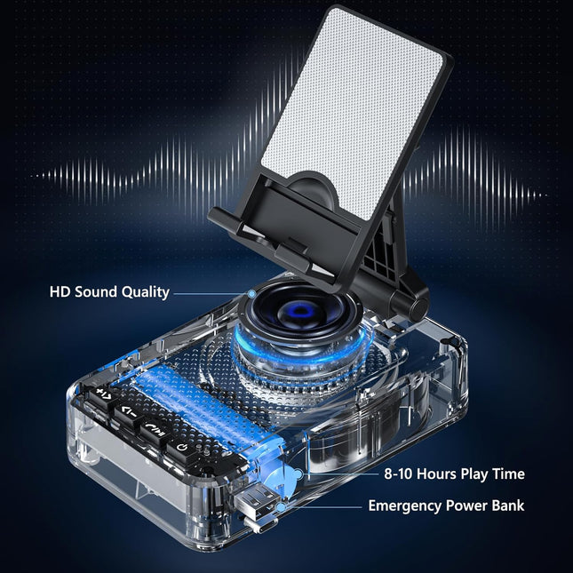 Cell Phone Stand with Bluetooth Speaker & Wireless Charging – Anti-Slip Base