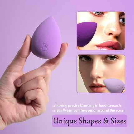 6PCS Makeup Sponge Set, Premium Foundation, Powder & Blush Blending Applicators