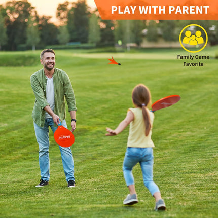 4-Racket Badminton Set, 12 Birdies & 2 Balls, Portable Outdoor Beach Yard Game