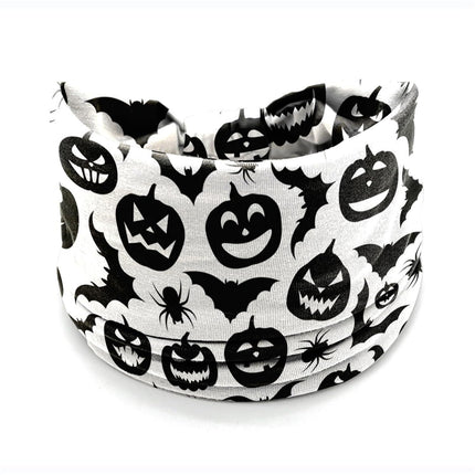 4-Piece Halloween Headbands for Women, Pumpkin Bat Spider Web Holiday Hair Bands