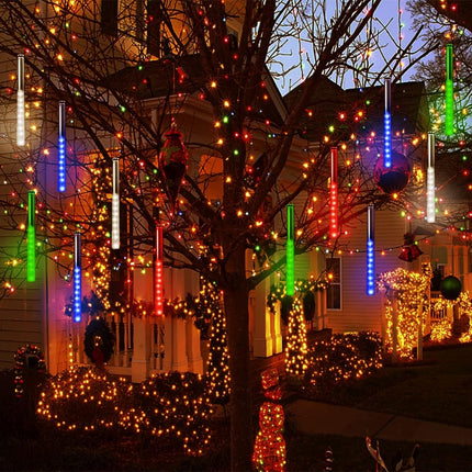 LED Meteor Shower Rain Lights – 12" Xmas Party Decorations Outdoor