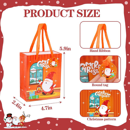 20 PCS Small Christmas Gift Bags Mini Paper Bags with Tags & Ribbon Handles