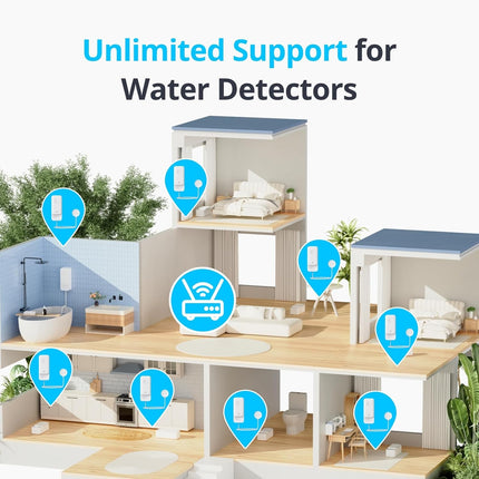 WiFi Water Leak Detector with App Alerts & 100dB Alarm – IP67 Waterproof