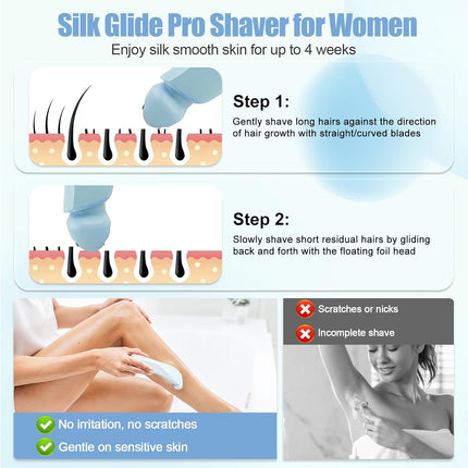 Women Electric Bikini Trimmer 2-in-1 Wet Dry Waterproof Hair Remover Blue
