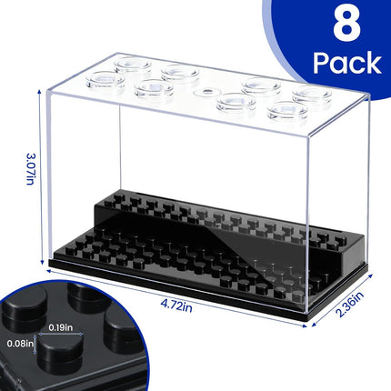 8-Pack Small Acrylic Display Cases – Dustproof Storage Boxes for Collectibles