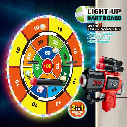 LED Dart Board Shooting Game with Foam Bullets for Boys Girls Ages 5+