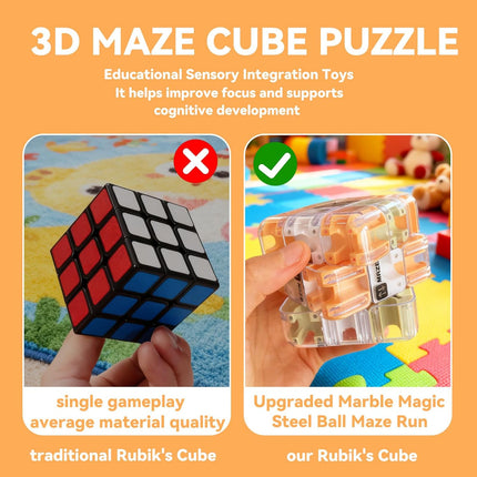 Large 3D Maze Cube Brain Teaser Puzzle Ball Stress Relief Toy for All Ages