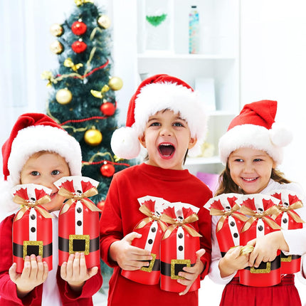 50PCS Christmas Drawstring Gift Bags Santa Suit Treat Candy Bags for Party