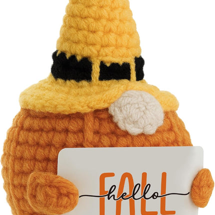 Crochet Pumpkin Gnome Plush – Elegant Fall, Harvest & Thanksgiving Home Desk Decor