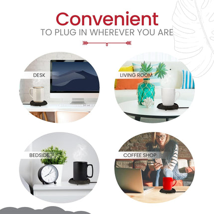 Candle Warmer Plate – Safe Flame-Free Scent Release, Black, Home & Office