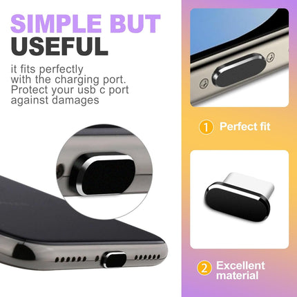 4 Pack USB-C Dust Plugs with Fine Brush – Type-C Port Cleaner & Protector