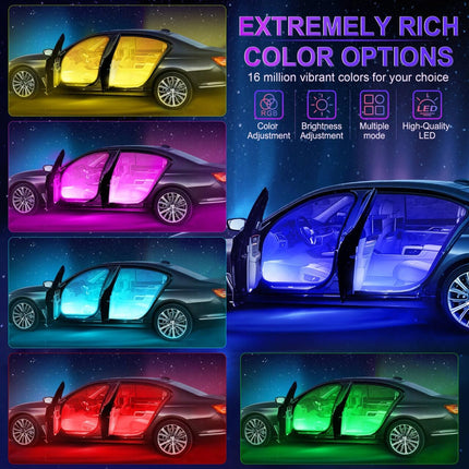 Smart Car Interior Lights, RGB LED Accent Lights with App, Music & DIY Modes
