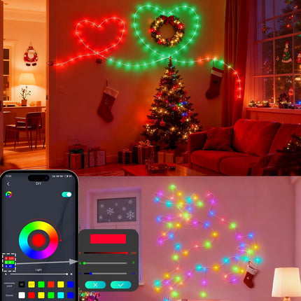 Smart USB Fairy String Lights – 33Ft Multicolor with Music Sync & App