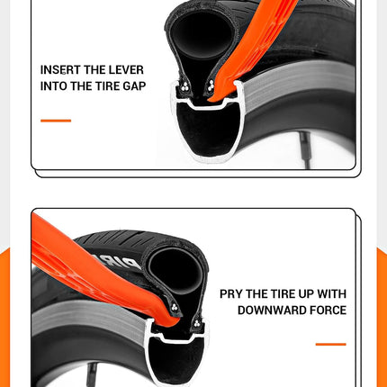 Bike Tire Levers & Tools, Ultra-Strong Tire Spoons with Core Wrench & Bag