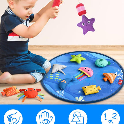 Montessori Cloth Fishing Toy – Color & Shape Learning for 6–18 Month Babies