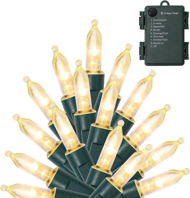 50 LED Battery Operated Christmas String Lights – 16FT Outdoor Mini Lights