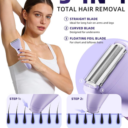 Electric Bikini Trimmer for Women – Waterproof Rechargeable Body Shaver