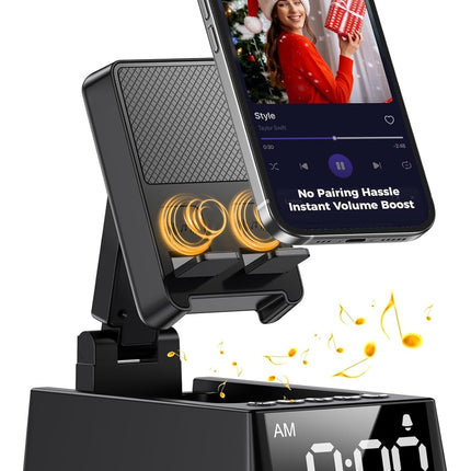 Bluetooth Speaker & Phone Stand, HD Sound, Anti-Slip, Gift for Men & Women