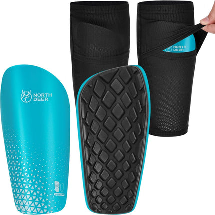 Soccer Shin Guards with Sleeves for Kids & Adults, Anti-Slip Football Shin Pads