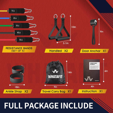 Resistance Bands with Handles: Exercise Bands for Strength Training & Fitness for Men & Women