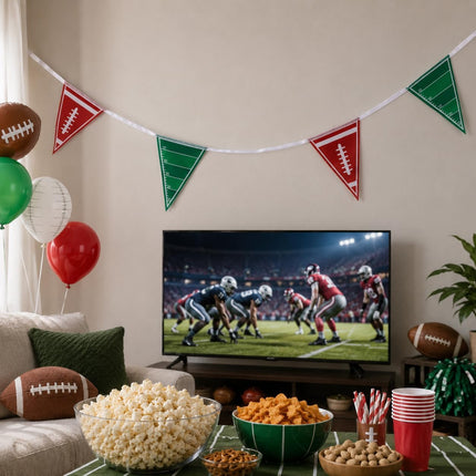 30 Ft Football Triangle Flag Banner 25 Pennants Game Day Birthday Party Decorations