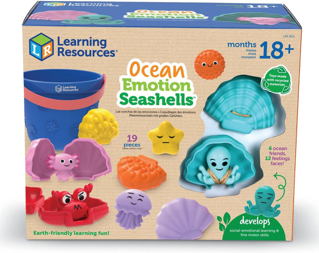 Ocean Animal Figures and Seashells Sensory Bin Toy Montessori Learning