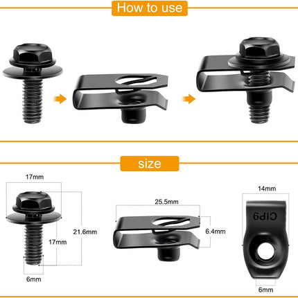 GRC-70 35PCS Engine Under Cover Splash Shield, Bumper Fender Retainer Clips Black