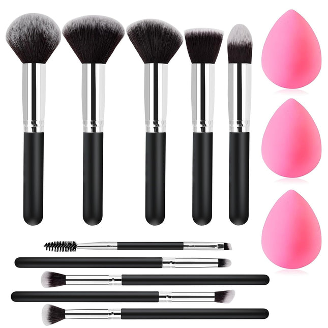 13-Pc Makeup Brush Set – Premium Kit with Sponges, Gift for Women & Teens