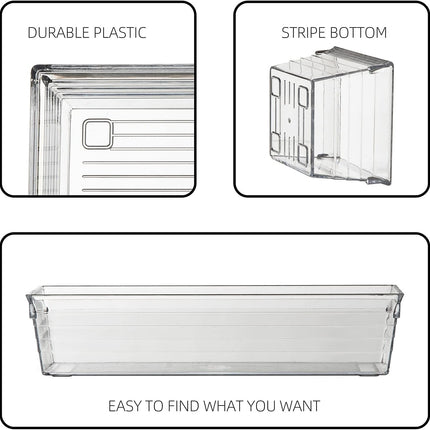 10-Pc Clear Plastic Storage Trays for Makeup, Utensils, Jewelry & Gadgets