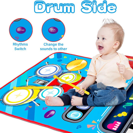 Baby Musical Play Mat – 2-in-1 Piano & Drum Toy for Toddlers 1–2
