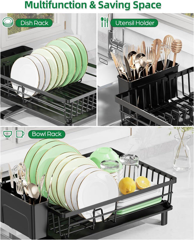 Dish Drying Rack for Kitchen Counter, Anti-Rust Stainless Steel Drainer