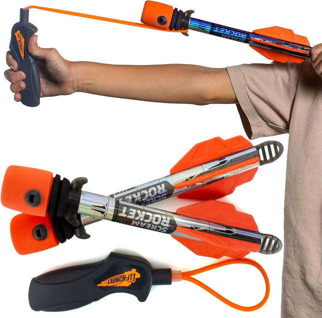 Toy Rocket Launcher for Kids – Outdoor Slingshot Rockets, Fun Gift Idea
