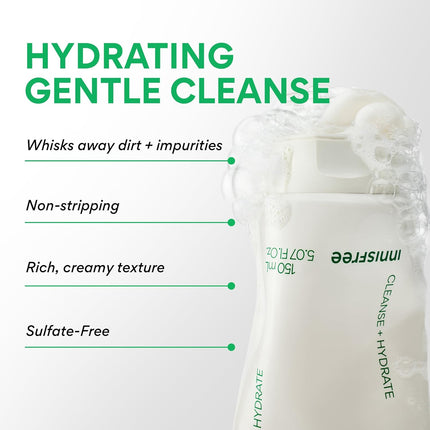 Green Tea Amino Acid Cleansing Foam Sulfate Free Hydrating Korean Face Wash