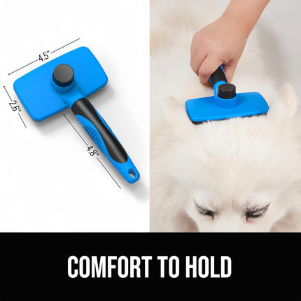 Self-Cleaning Slicker Brush for Dogs & Cats – Patent Certified, Skin-Friendly Grooming