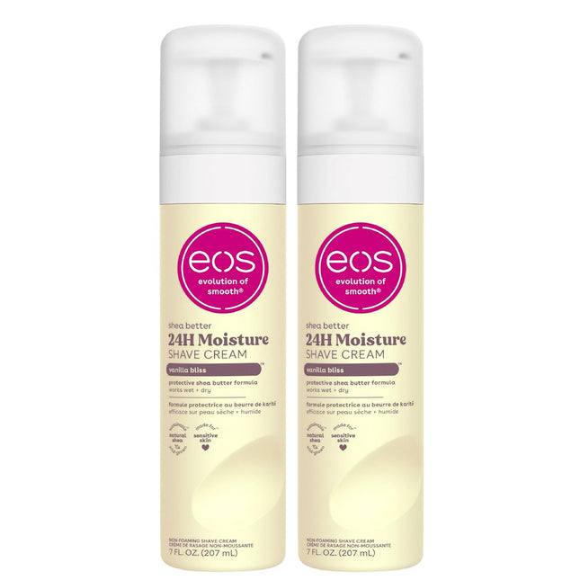 Shea Butter Shave Cream – Vanilla Bliss, 24H Hydration, 7oz (2-Pack)
