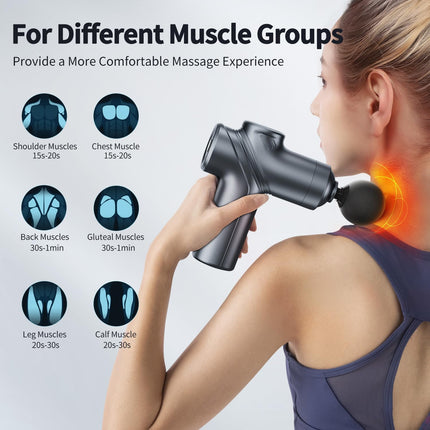 Portable Massage Gun Deep Muscle Relief Silent Motor 4 Head Attachments