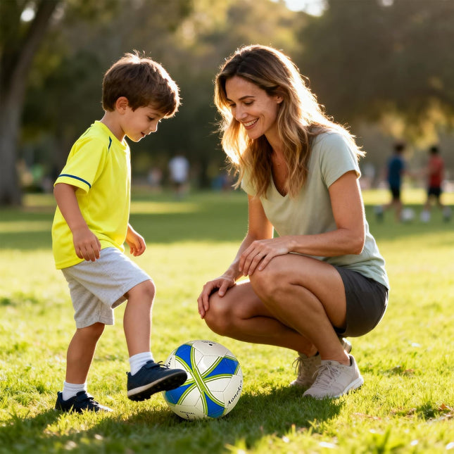 Soccer Ball with Pump Official Size Training Football Indoor Outdoor Play