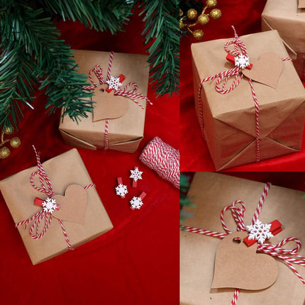 50pcs Christmas Wooden Clothespins – Mini Snowflake Clips for Cards & Crafts