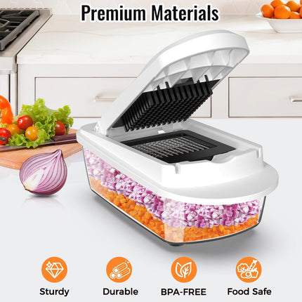 8 Blade Vegetable Chopper Mandoline Slicer with Container Onion Veggie Cutter