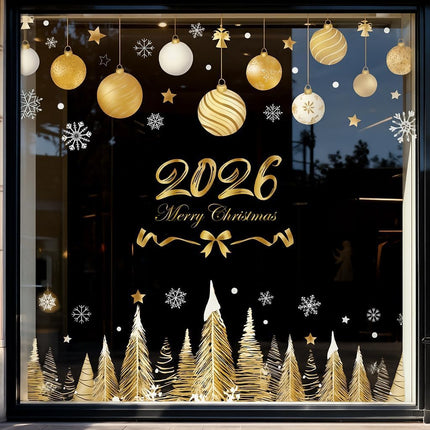 Large Christmas Window Clings – Reusable Double-Sided Xmas Stickers with Snowflakes
