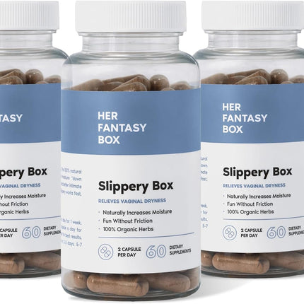 Her Fantasy Box Slippery Box Slippery Elm Bark Capsules 3-Pack 600mg Vegan