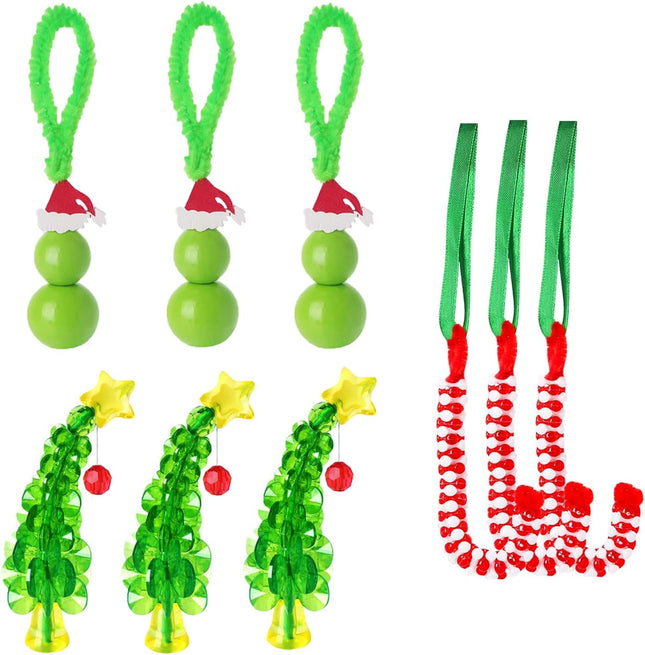 30-Piece Holiday Ornament Craft Kit – DIY Beaded Tree, Candy Cane & Ball Christmas Decorations