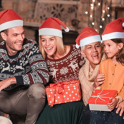 Santa Hats Bulk for Adults – Plus Size Red Christmas Hats for Men & Women