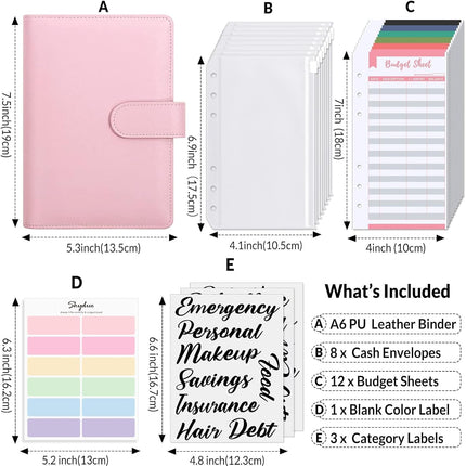 Budget Binder Organizer with Zipper Cash Envelopes and Budget Planning Sheets
