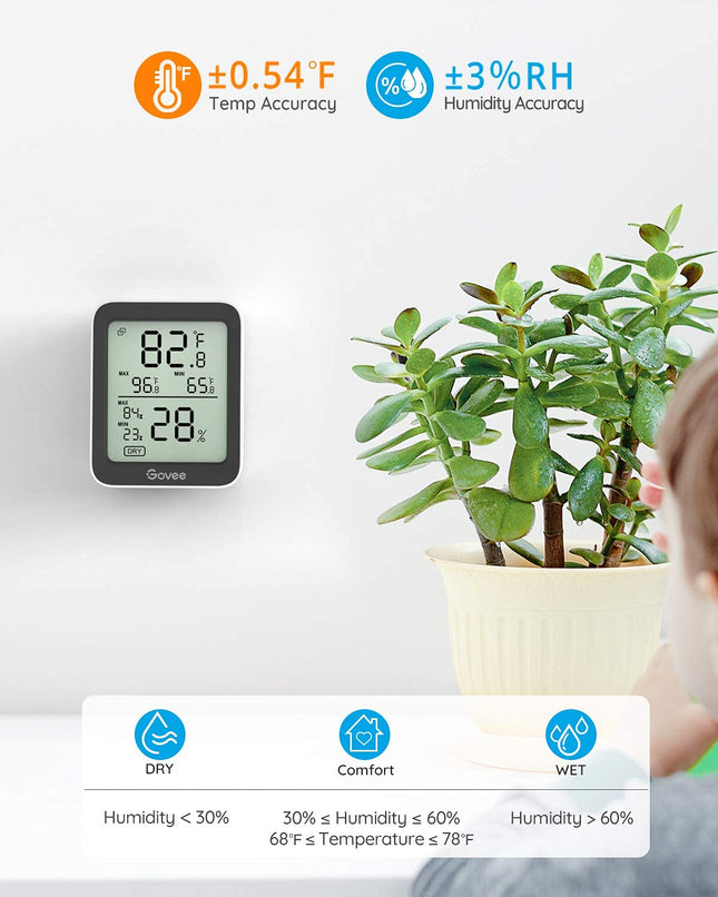 Bluetooth Temperature Sensor Hygrometer with 2-Year Data Export Storage