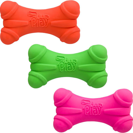3 Pack DuraPlay Latex Dog Bones – Squeaky Toys for Medium Dogs